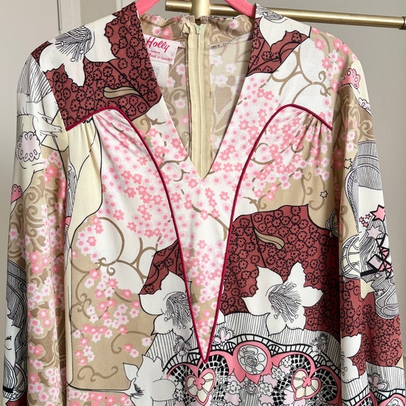 Vintage 70s Holly Gloria Moret of California Floral Boho Maxi Dress Size S/M - Picture 2 of 11